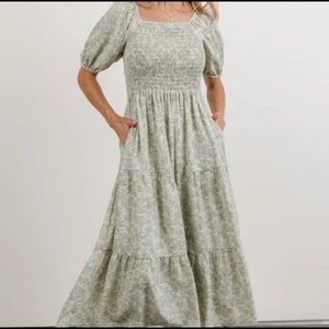 NWT Baltic Born Manchester Smocked Dress Sage